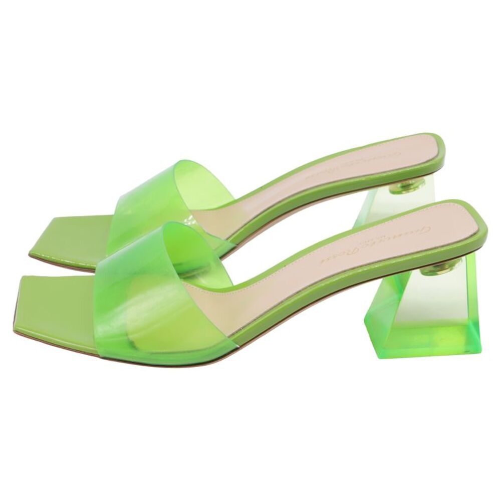 Gianvito Rossi Cosmic Square Sandals in Green Polyurethane - Picture 4 of 11